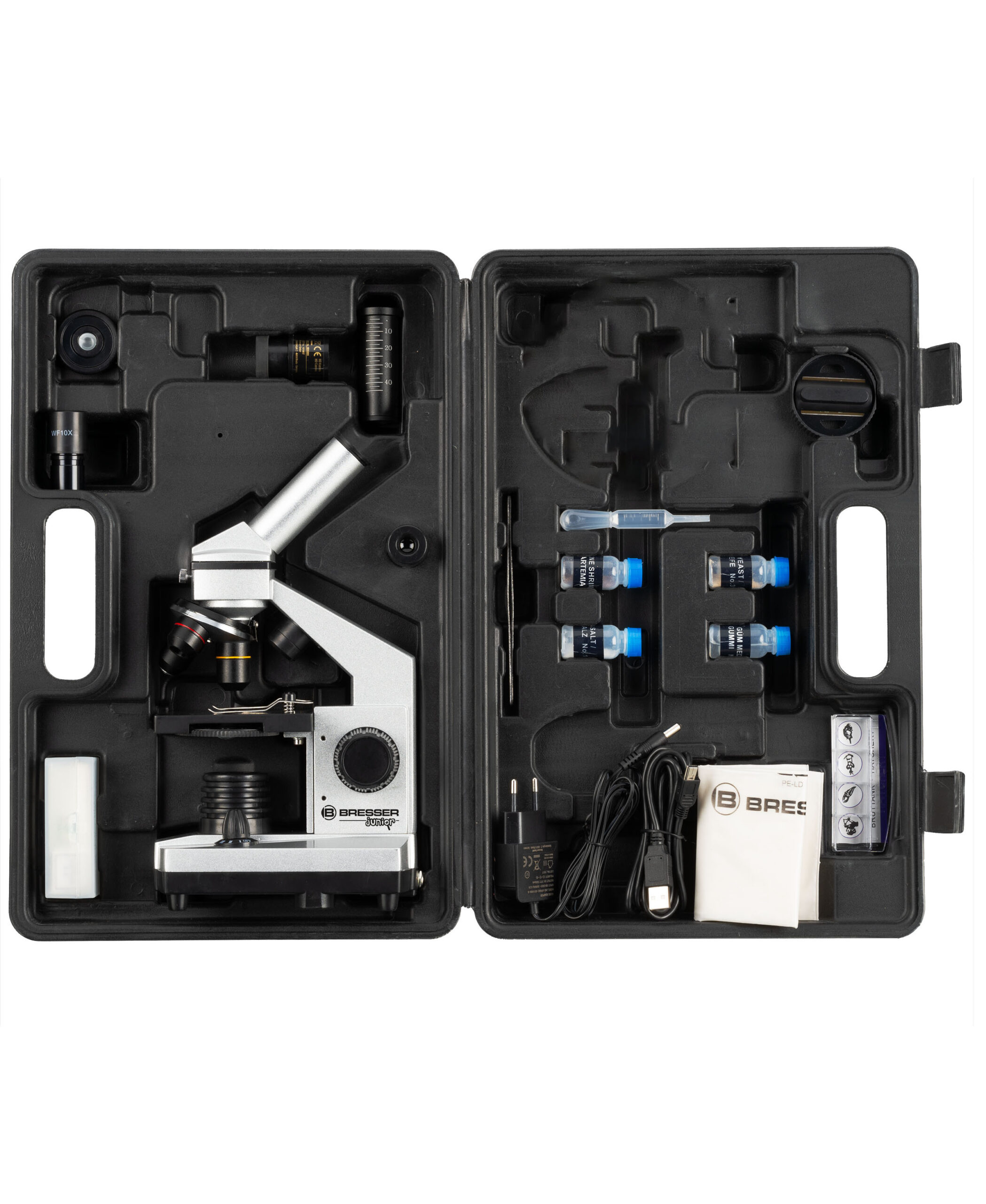 Junior 40x-1024x set za mikroskopiranje s priborom i USB priključkom. Savršen edukativni poklon za djecu i školarce s LED rasvjetom i tvrdim kovčegom.