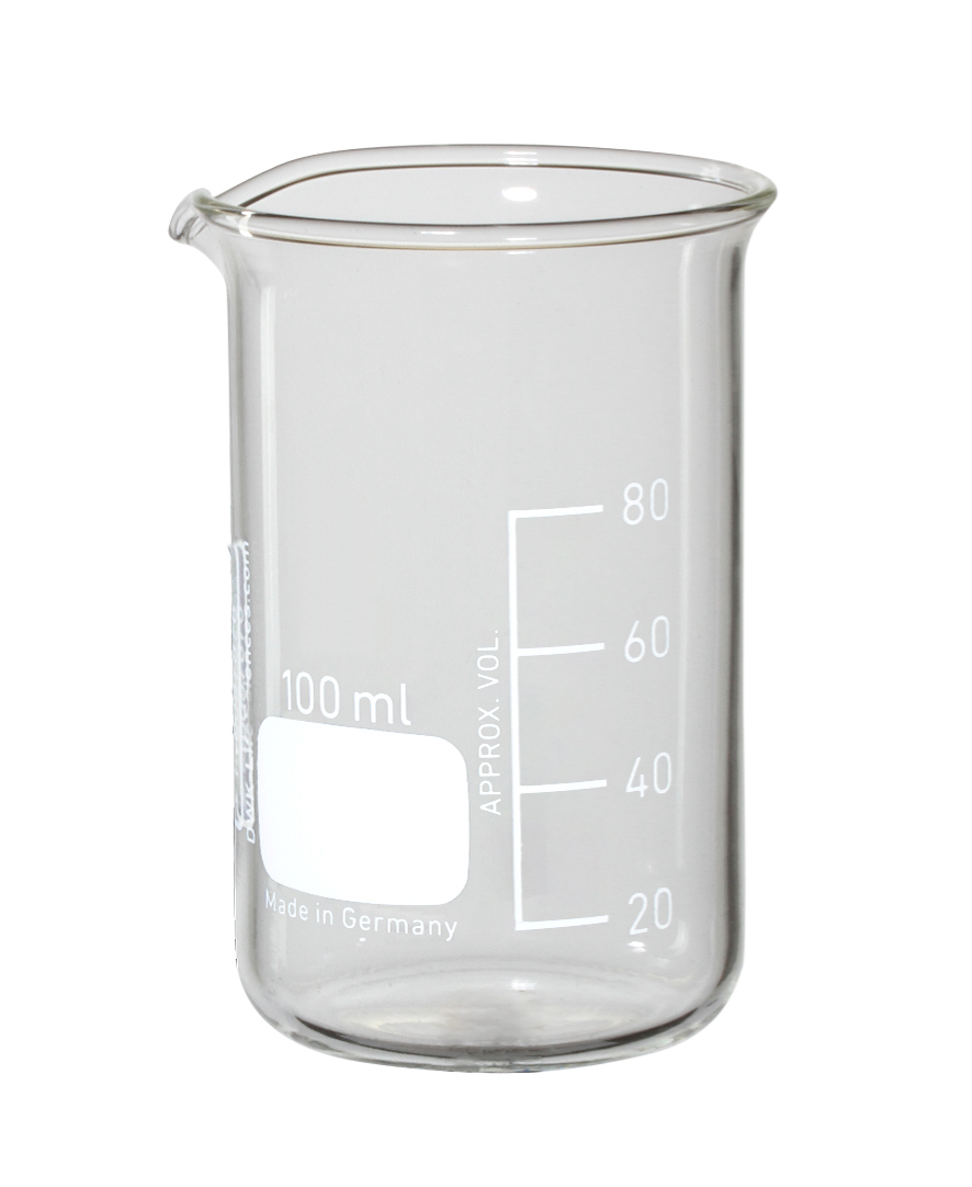Kupite visoku laboratorijsku čašu od 100 ml. Berzelius oblik idealan je za titracije i precizan rad u školskom kabinetu. Kvalitetno staklo.