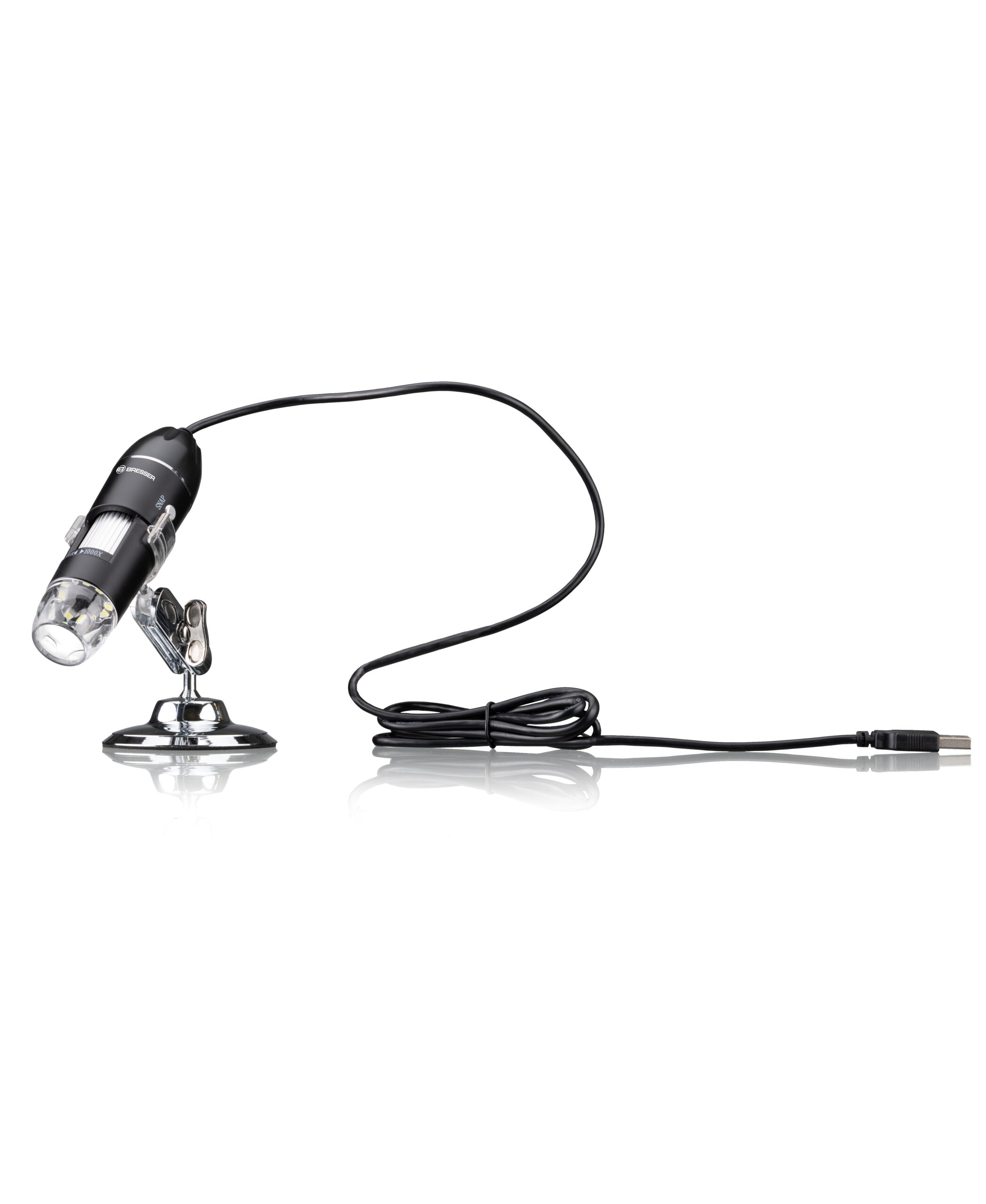 USB digitalni mikroskop Bresser s povećanjem do 1000x i Full HD rezolucijom. Snimajte fotografije, video i vršite mjerenja na PC-u uz LED rasvjetu i stalak.